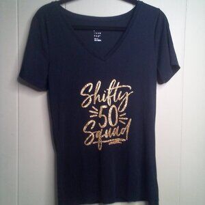 "Shifty 50 Squad" Shirt M A New Day Black Gold